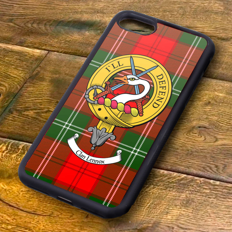 Lennox Tartan and Clan Crest iPhone Rubber Case