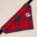 Leslie Modern Tartan Pet Bandana featuring a stylish tartan pattern perfect for enhancing your pet's fashionable look.