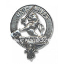 MacDuff Pewter Clan Crest Buckle For Kilt Belts showcasing intricate Scottish heraldry on a leather pad, ideal for celebrating Scottish heritage.
