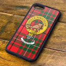 Stylish MacAulay Tartan and Clan Crest iPhone Rubber Case showcasing Scottish heritage, designed for iPhone 5 and onwards.