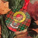 MacAulay Clan Crest and Tartan Metal Christmas Ornament - Unique design available in 6 styles for festive decorating