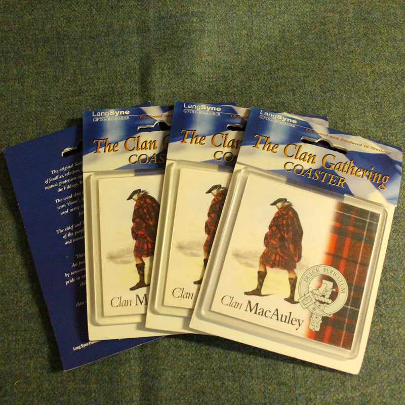 MacAuley Clan Crest Coasters - Set of 4