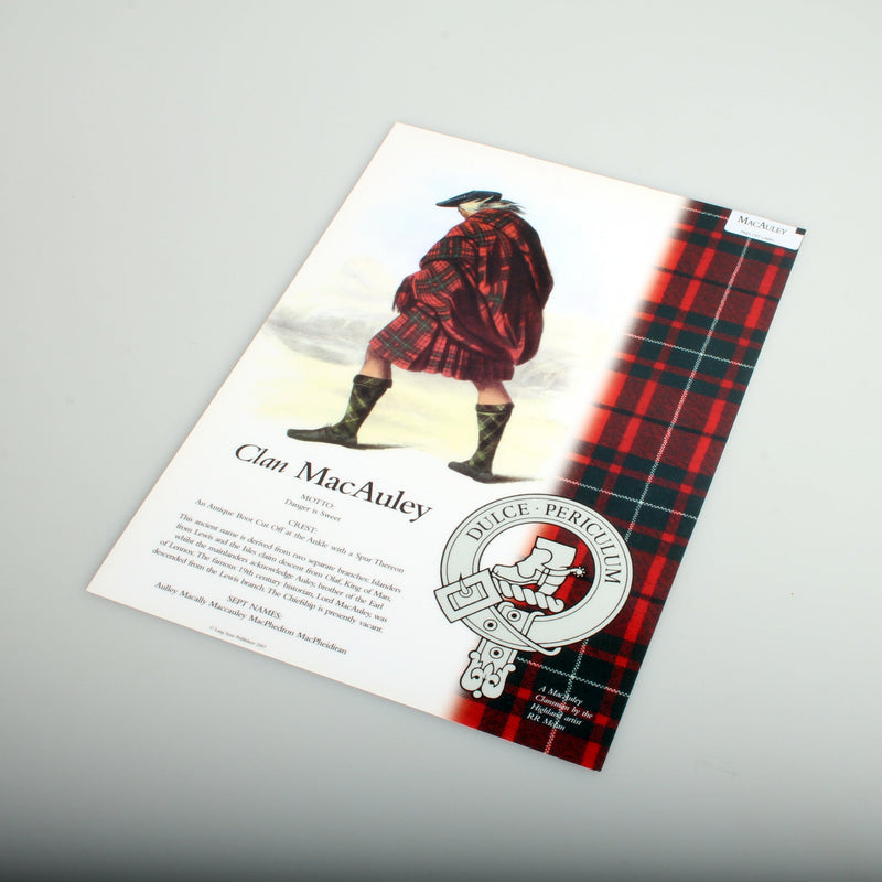 MacAuley Scottish Clan Poster A4