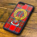 Stylish MacBain Tartan and Clan Crest iPhone Rubber Case by ScotClans, showcasing Scottish heritage with a durable design for iPhone models 5 and up.