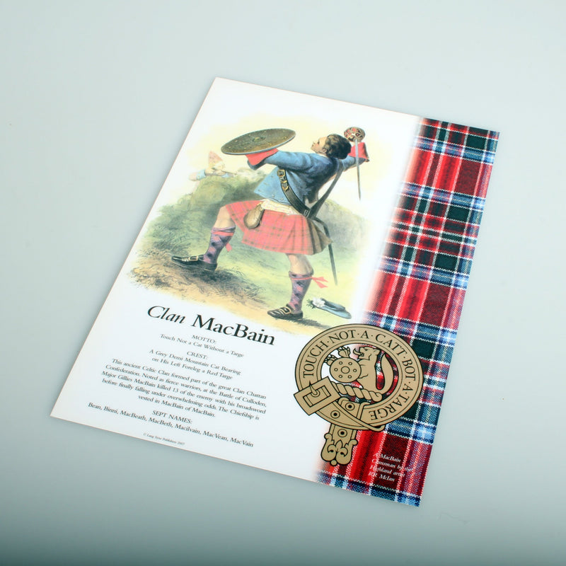 MacBain Scottish Clan Poster A4