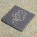 MacDuff Clan Crest Slate Coaster showcasing a beautifully laser-engraved clan crest, perfect for adding character and heritage to your home decor.