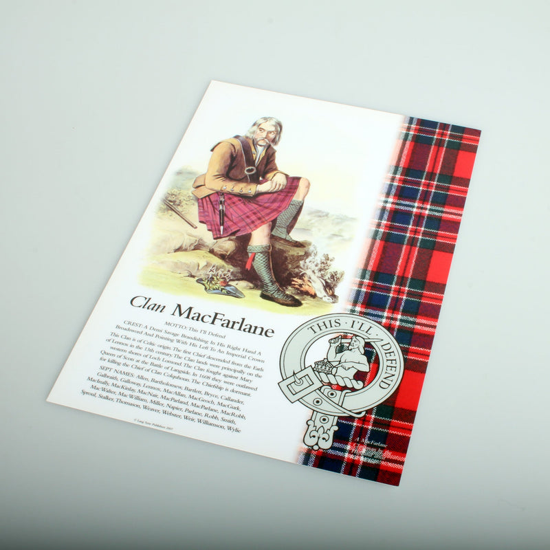 MacFarlane Scottish Clan Poster A4