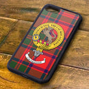 MacKintosh Tartan and Clan Crest iPhone Rubber Case showcasing distinguished tartan pattern and clan crest design, perfect for expressing Scottish heritage.