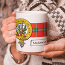 MacLaine Clan Crest and Tartan Mug