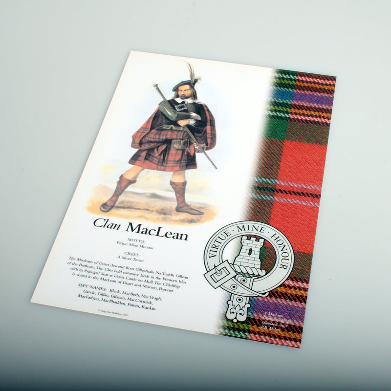 MacLean Scottish Clan Poster A4