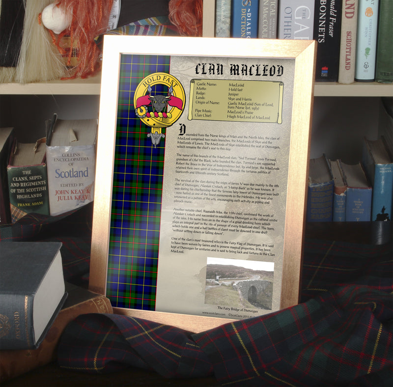 MacLeod Clan History Print - Choose Framed or Unframed