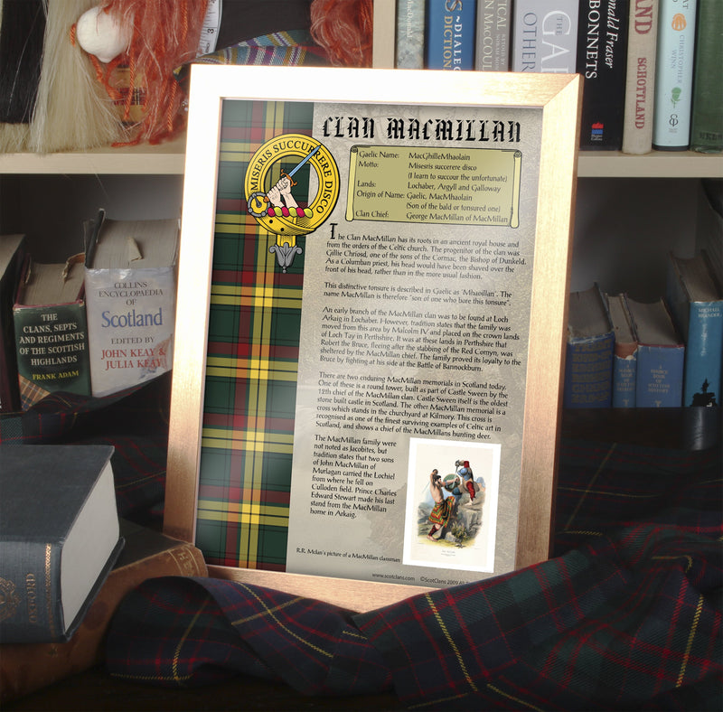 MacMillan Clan History Print - Choose Framed or Unframed