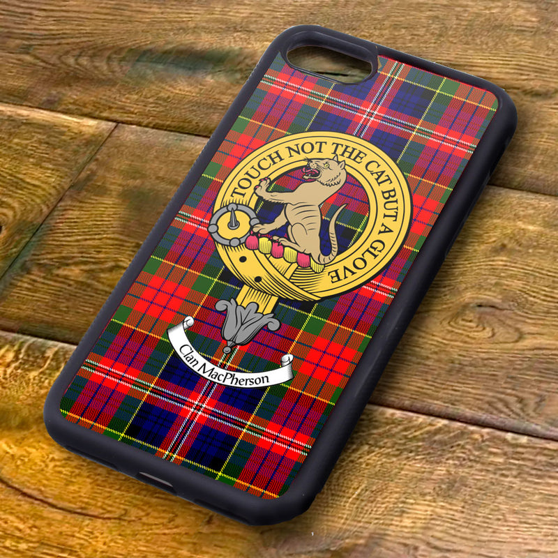 MacPherson Tartan and Clan Crest iPhone Rubber Case