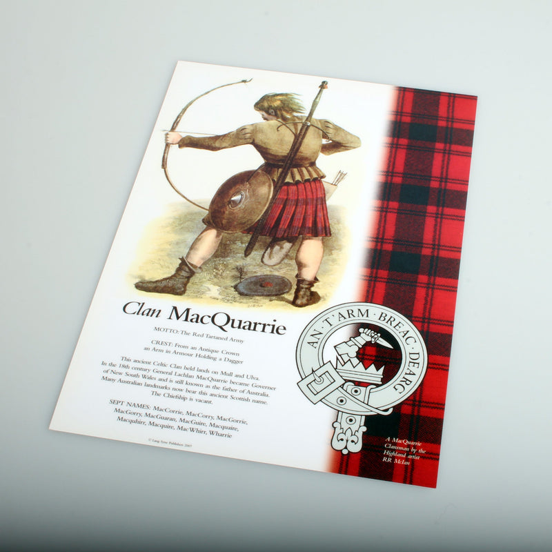 MacQuarrie Scottish Clan Poster A4