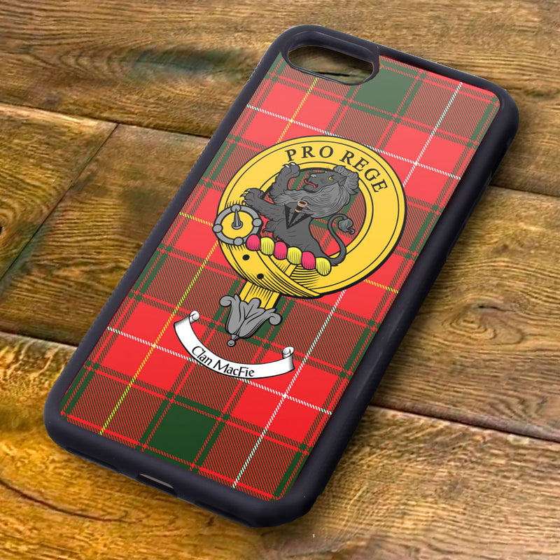 MacFie Tartan and Clan Crest iPhone Rubber Case
