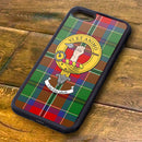Stylish McCullouch Tartan and Clan Crest iPhone Rubber Case featuring a robust design with a printed clan crest, perfect for showcasing Scottish heritage.