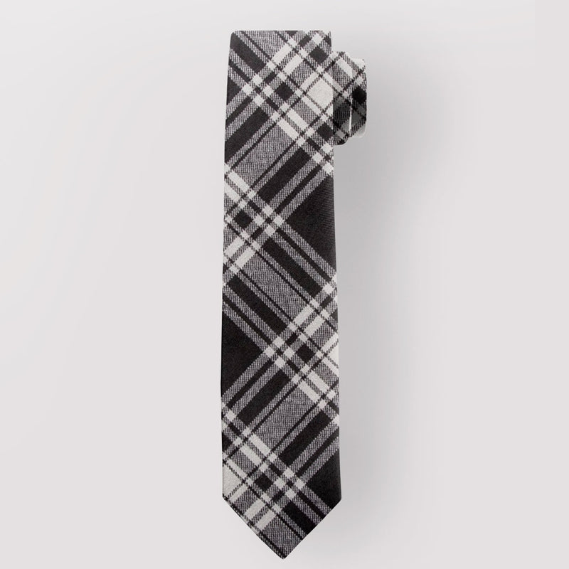 Pure Wool Tie in Menzies Black & White Tartan