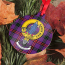 Montgomery Clan Crest and Tartan Metal Christmas Ornament - 6 Styles Available