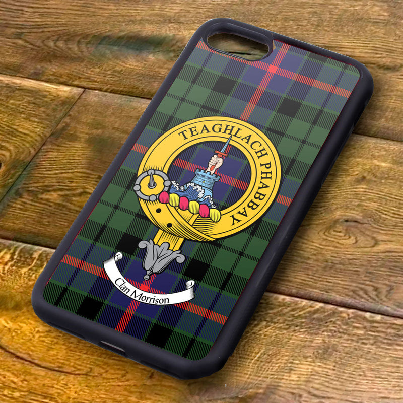 Morrison Tartan and Clan Crest iPhone Rubber Case