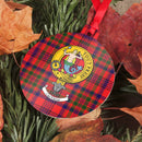 Murray Clan Crest and Tartan Metal Christmas Ornament featuring unique clan crest design - 6 styles available for a personalized holiday touch.