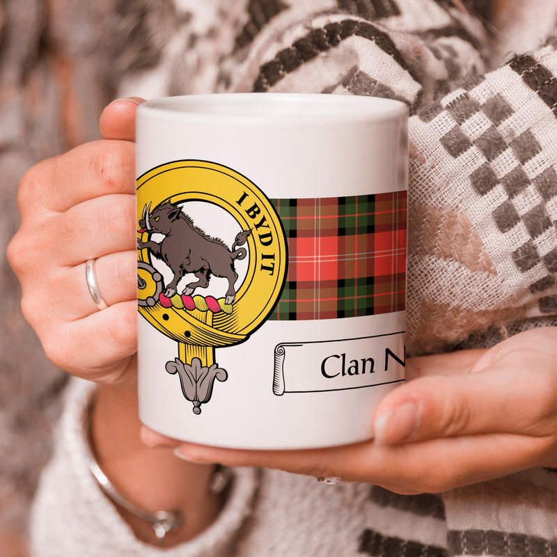 Nesbitt Clan Crest and Tartan Mug