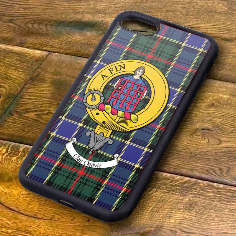 Ogilvie Tartan and Clan Crest iPhone Rubber Case