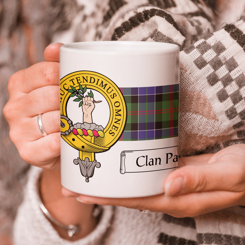 Paterson Clan Crest and Tartan Mug