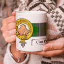 Pringle Clan Crest and Tartan Mug showcasing the clan pride in an 11 oz design, perfect for everyday use.