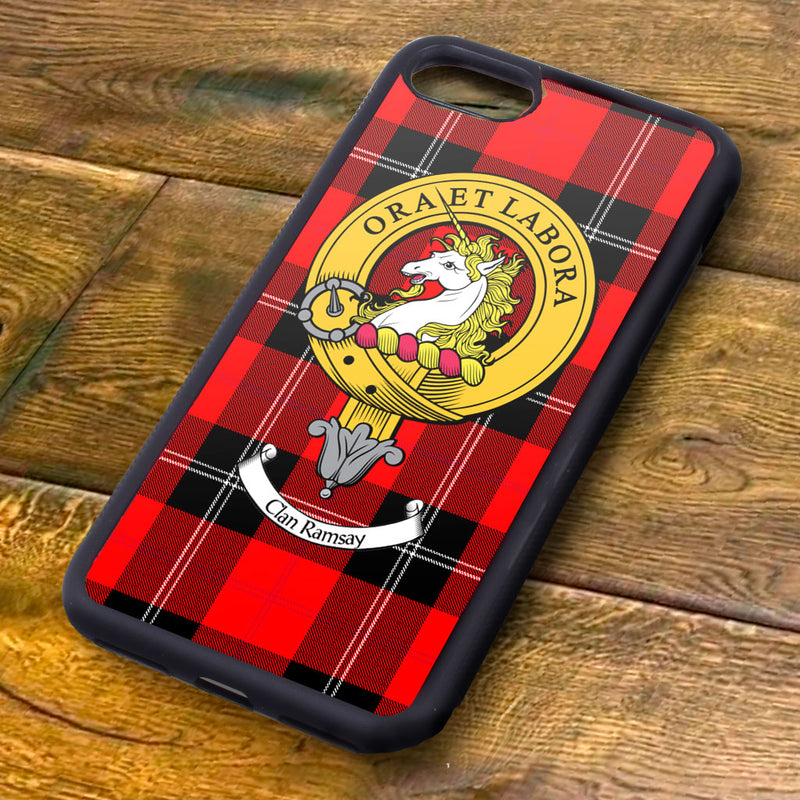 Ramsay Tartan and Clan Crest iPhone Rubber Case