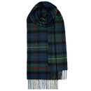 Elegant Bowhill Standard Tartan Lambswool Scarf featuring a rich tartan design, perfect for adding warmth and style to your winter wardrobe.