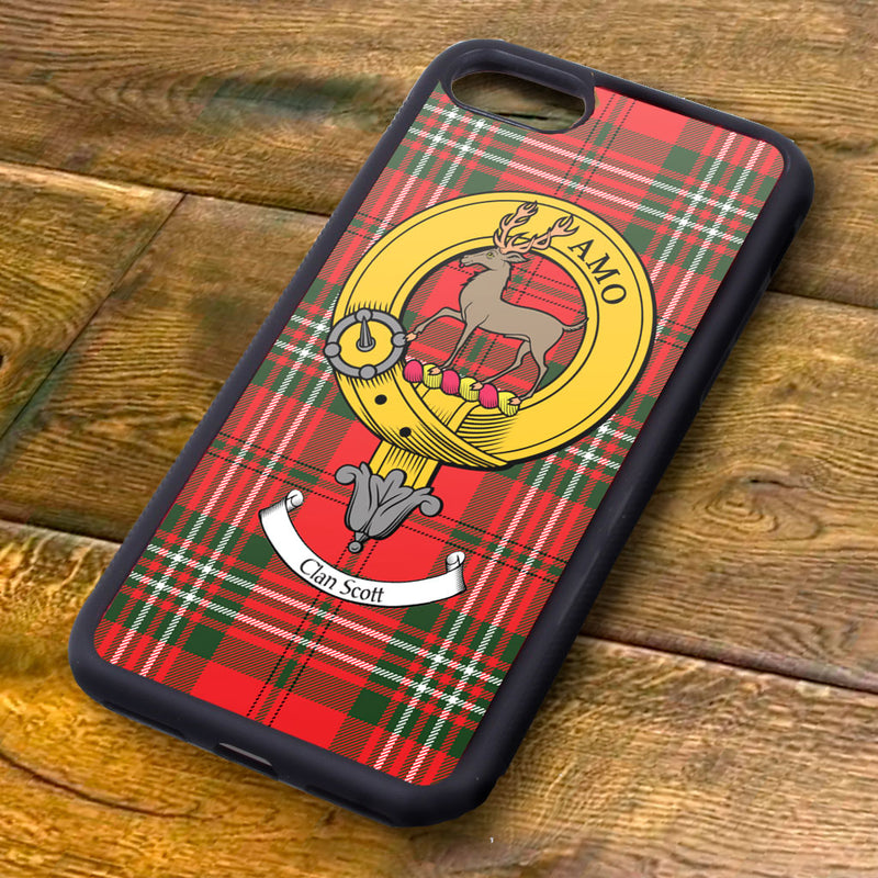 Scott Tartan and Clan Crest iPhone Rubber Case