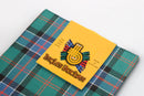 Wool Tartan Pocket Square in Sinclair Hunting Ancient Tartan by Ingles Buchan showcasing its elegant design and rich craftsmanship.