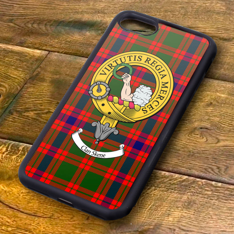 Skene Tartan and Clan Crest iPhone Rubber Case