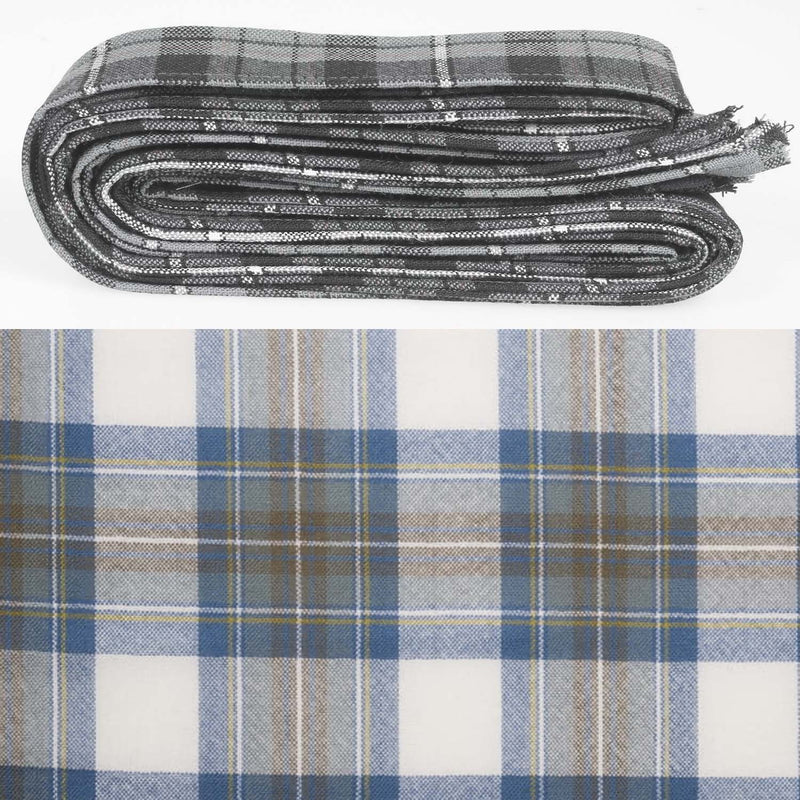 Wool Strip Ribbon in Stewart Muted Blue Weathered Tartan - 5 Strips, Choose Your Width