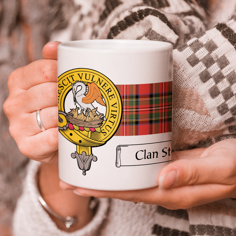 Stewart Clan Crest and Tartan Mug