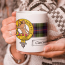 Sutherland Clan Crest and Tartan Mug