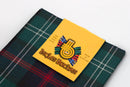 Close-up of Wool Scarf in Sutherland Old Modern Tartan displaying the fine wool texture and detailed tartan pattern, ideal for all occasions.