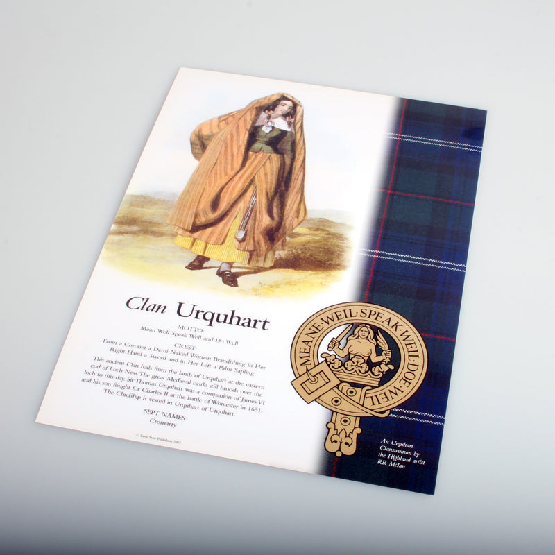 Urquhart Scottish Clan Poster A4
