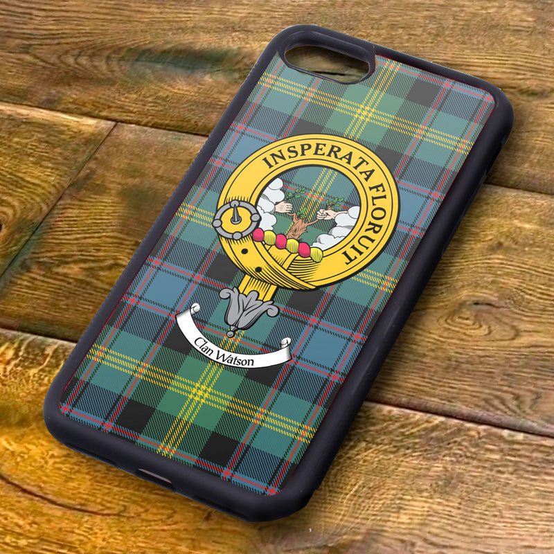 Watson Tartan and Clan Crest iPhone Rubber Case
