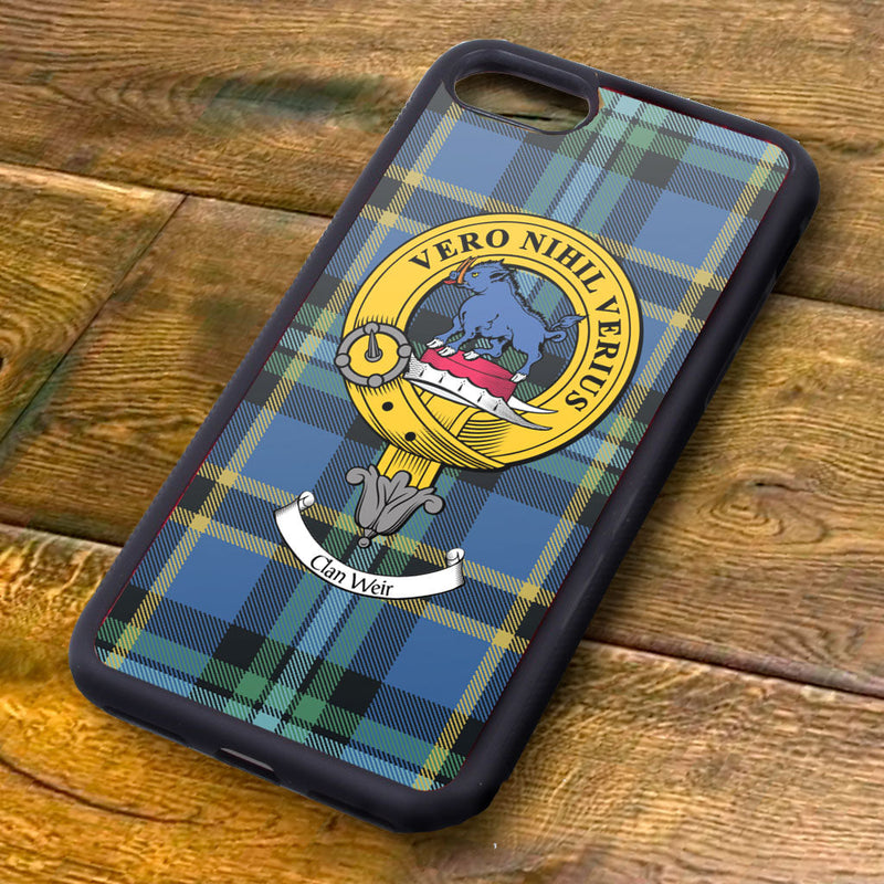 Weir Tartan and Clan Crest iPhone Rubber Case