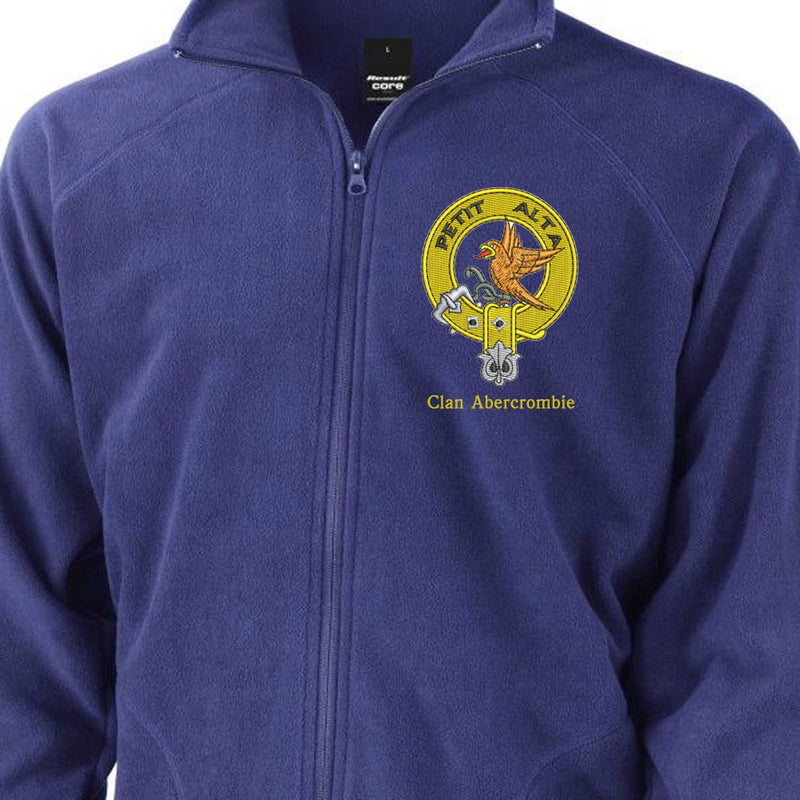 Unisex Clan Crest Embroidered Fleece Jacket