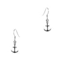 Outlander Inspired Anchor Silver Drop Earrings in 925 Sterling Silver, perfect gift for fans of the Outlander series, featuring nautical design with traditional anchor, size approx. 25.0mm x 10.0mm.