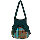 Anderson Ancient Effie Bag featuring MacDonald of Clanranald Ancient pattern with Aqua top and bow, handmade by ScotClans.