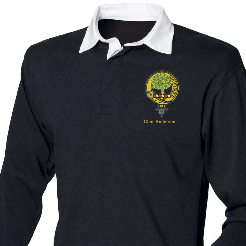 Anderson Clan Crest Embroidered Rugby Shirt
