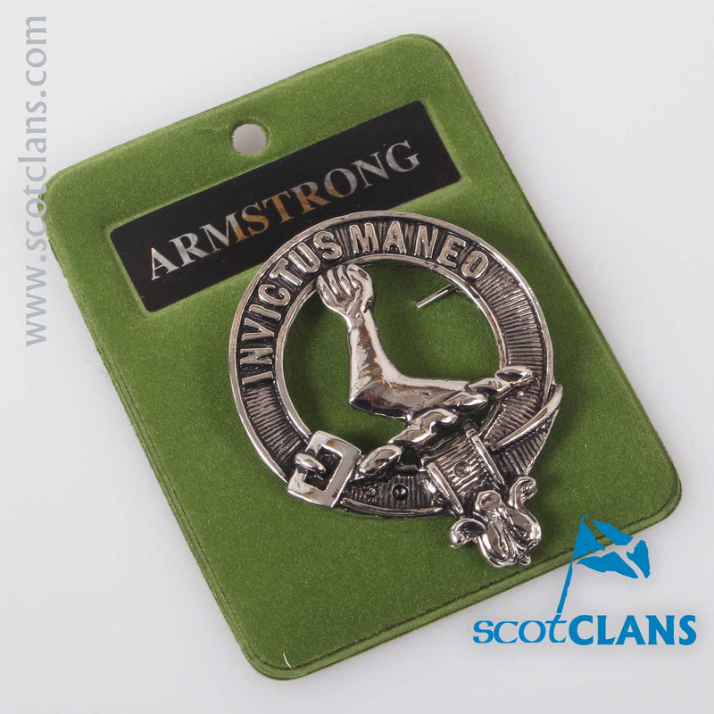 Armstrong Clan Crest Badge in Pewter