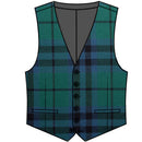Stylish Austin Ancient Gents Waistcoat custom made in Scotland, featuring premium wool tartan and a sleek black satin back.