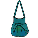 Barclay Hunting Ancient Effie Bag showcasing the MacDonald of Clanranald Ancient pattern with an Aqua top and bow, handcrafted by ScotClans in 100% Wool Melton.