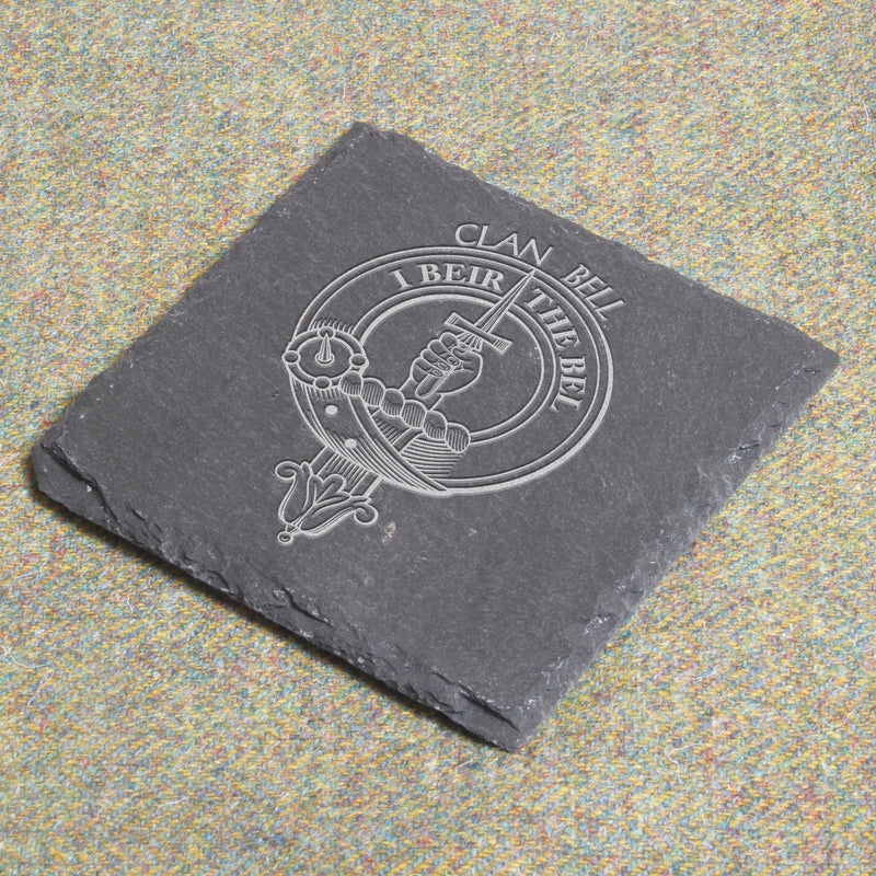 Bell Clan Crest Slate Coaster