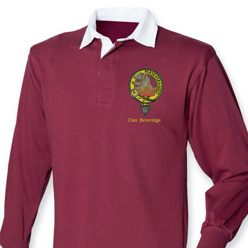 Beveridge Clan Crest Embroidered Rugby Shirt