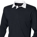 Close-up of the MacCallum Clan Crest on the Embroidered Rugby Shirt, highlighting the detailed embroidery.